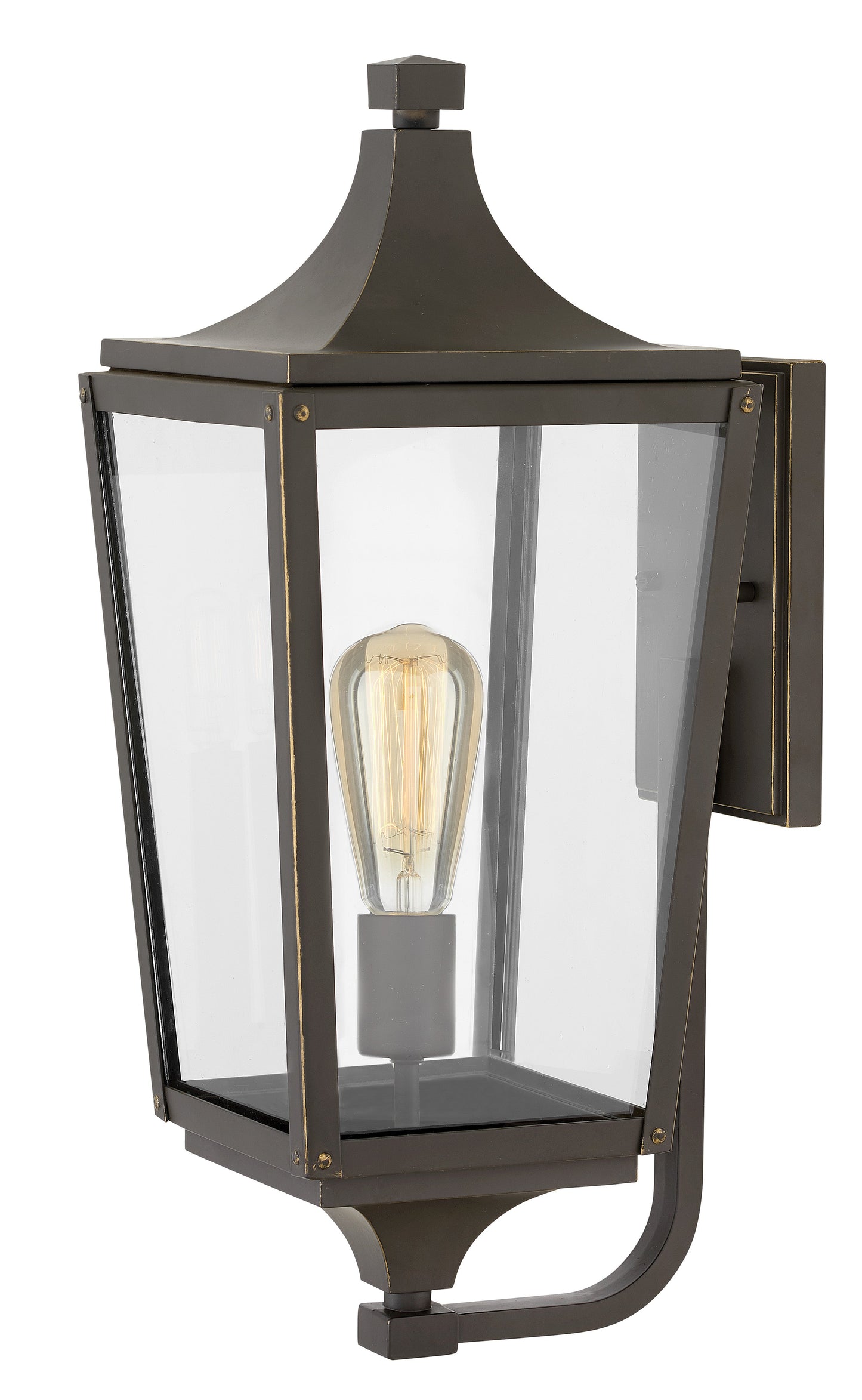 Jaymes Medium Wall Mount Lantern In Light Bronze Finish