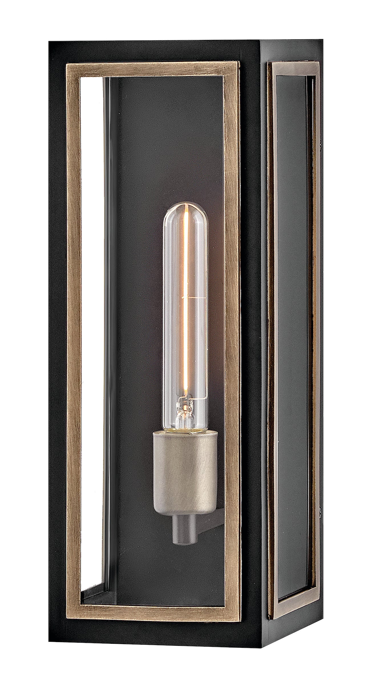 Shaw Medium Wall Mount Lantern In Black Finish