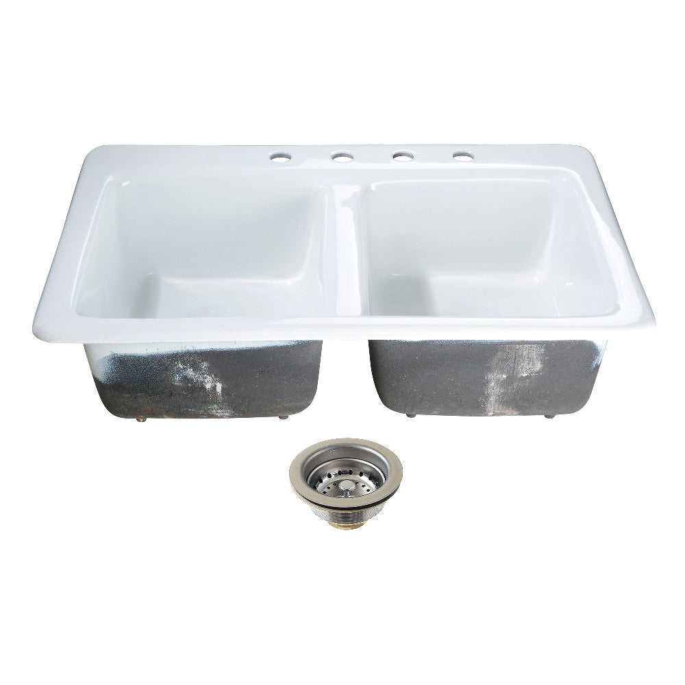 Petra Galley 33 Inch Drop-In Kitchen Sink in White