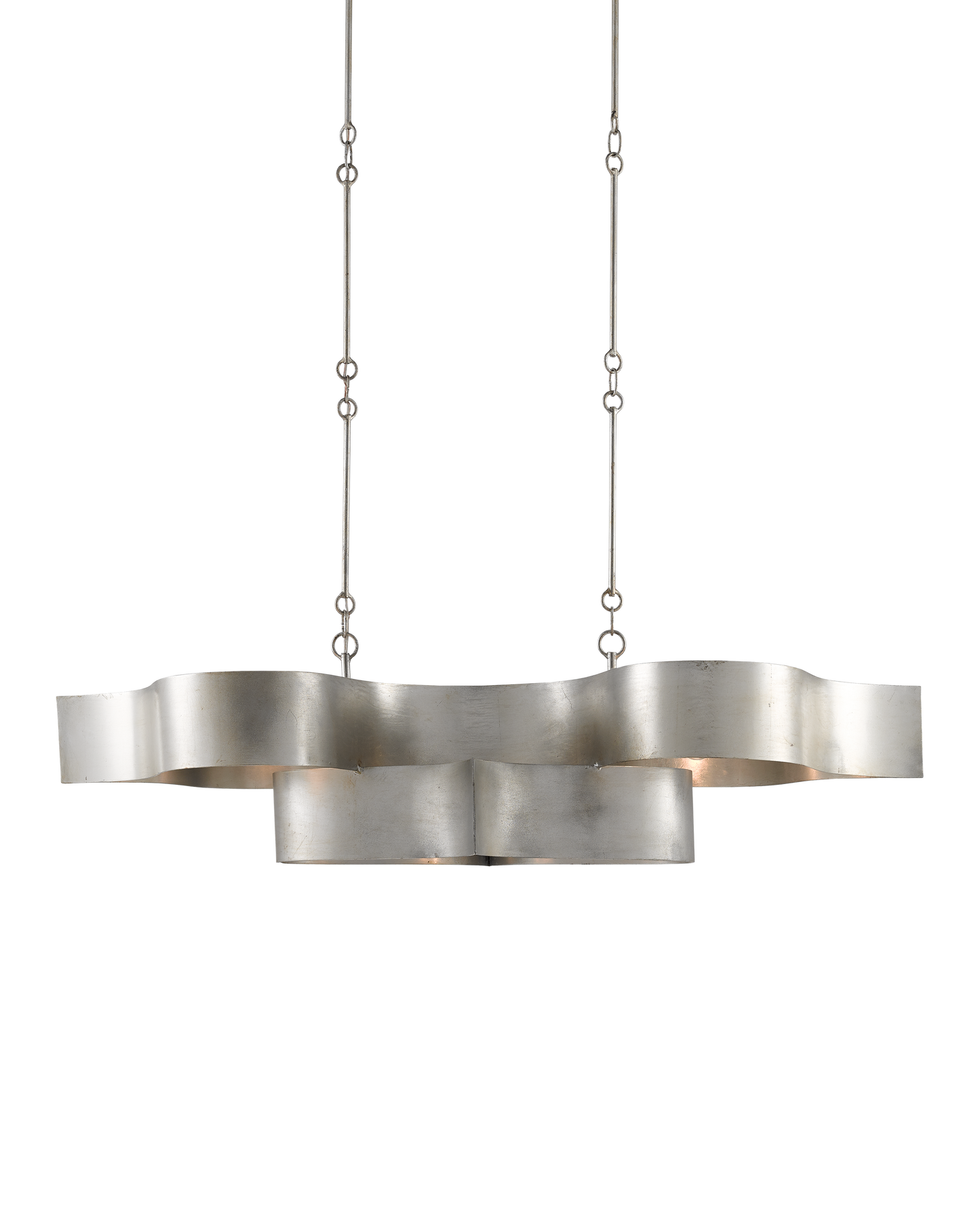 Grand Lotus Silver Oval Chandelier