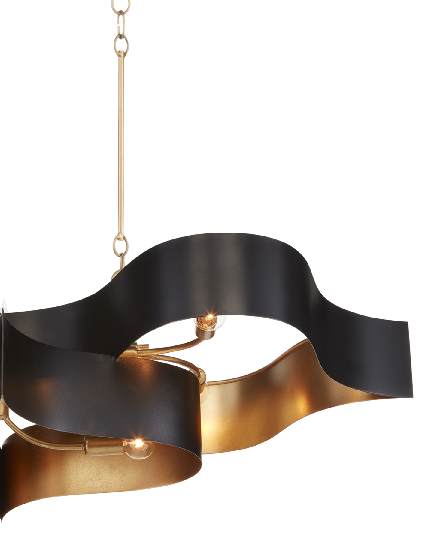 Grand Lotus Black Oval Chandelier
