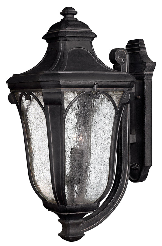 Trafalgar Large Wall Mount Lantern In Black Finish