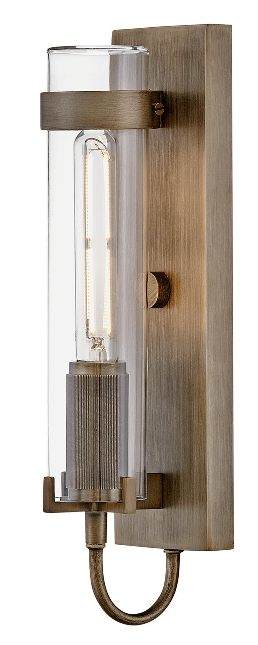 Ryden Medium Wall Mount Lantern In Light Bronze Finish