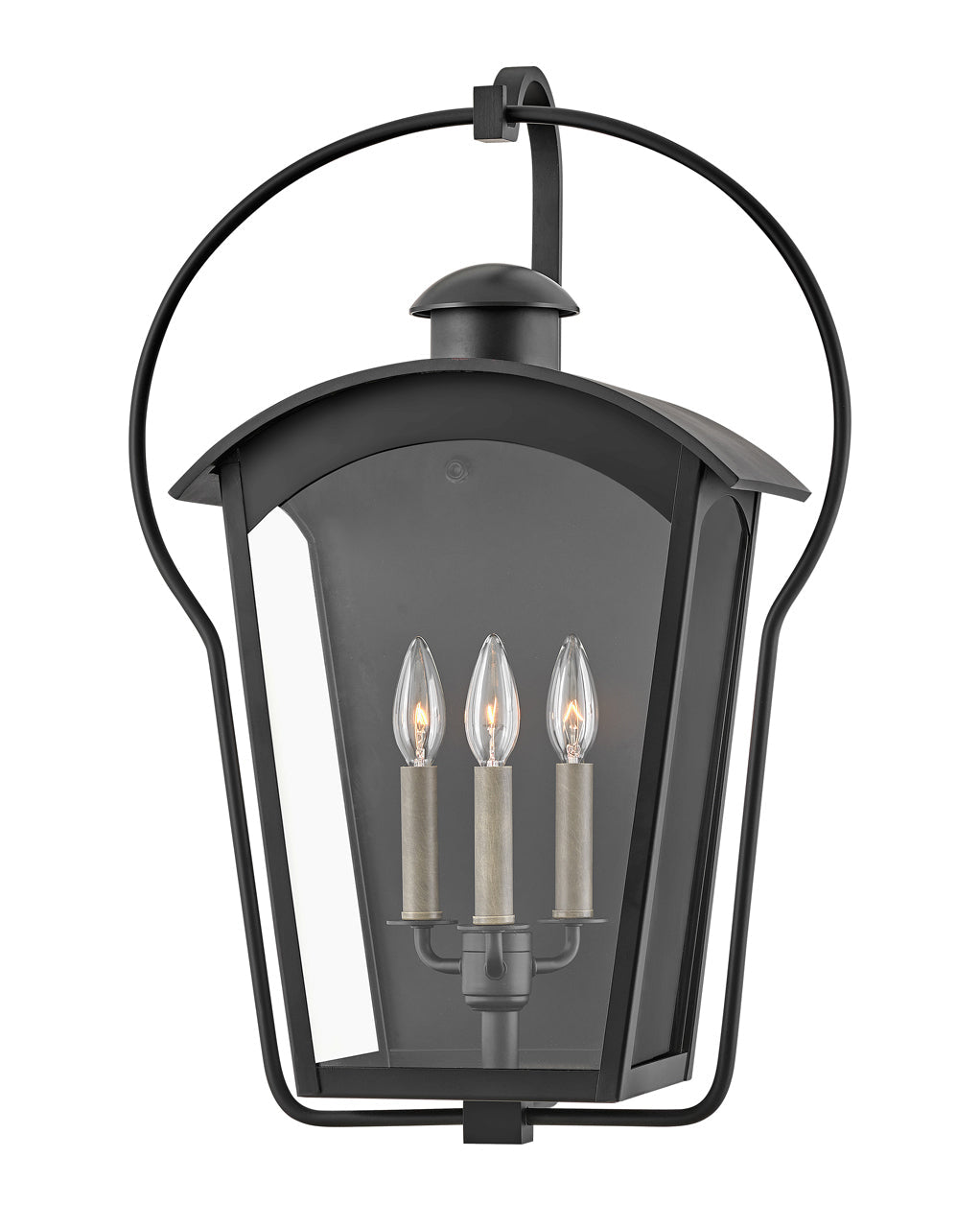Yale Large Wall Mount Lantern In Black Finish