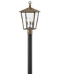 Huntersfield Medium Post Top or Pier Mount Lantern In Light Bronze Finish