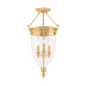 Hanover Semi Flush with Aged Brass Finish