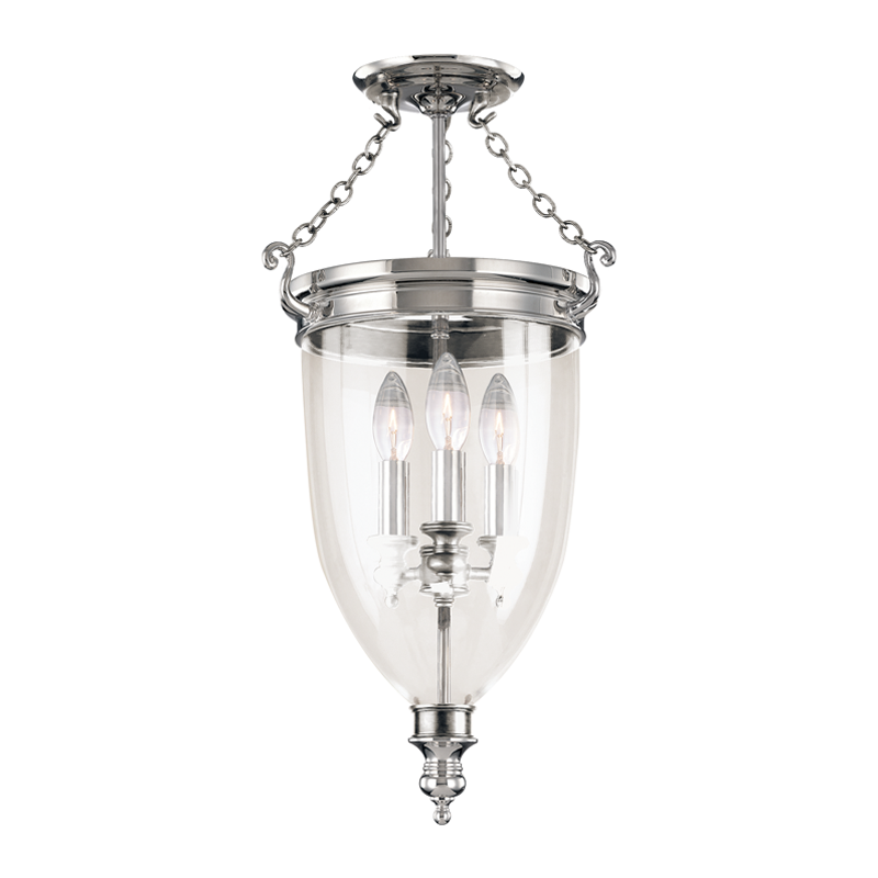 Hanover Semi Flush with Polished Nickel Finish