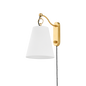 JOAN Plug-in Sconce with Aged Brass Finish