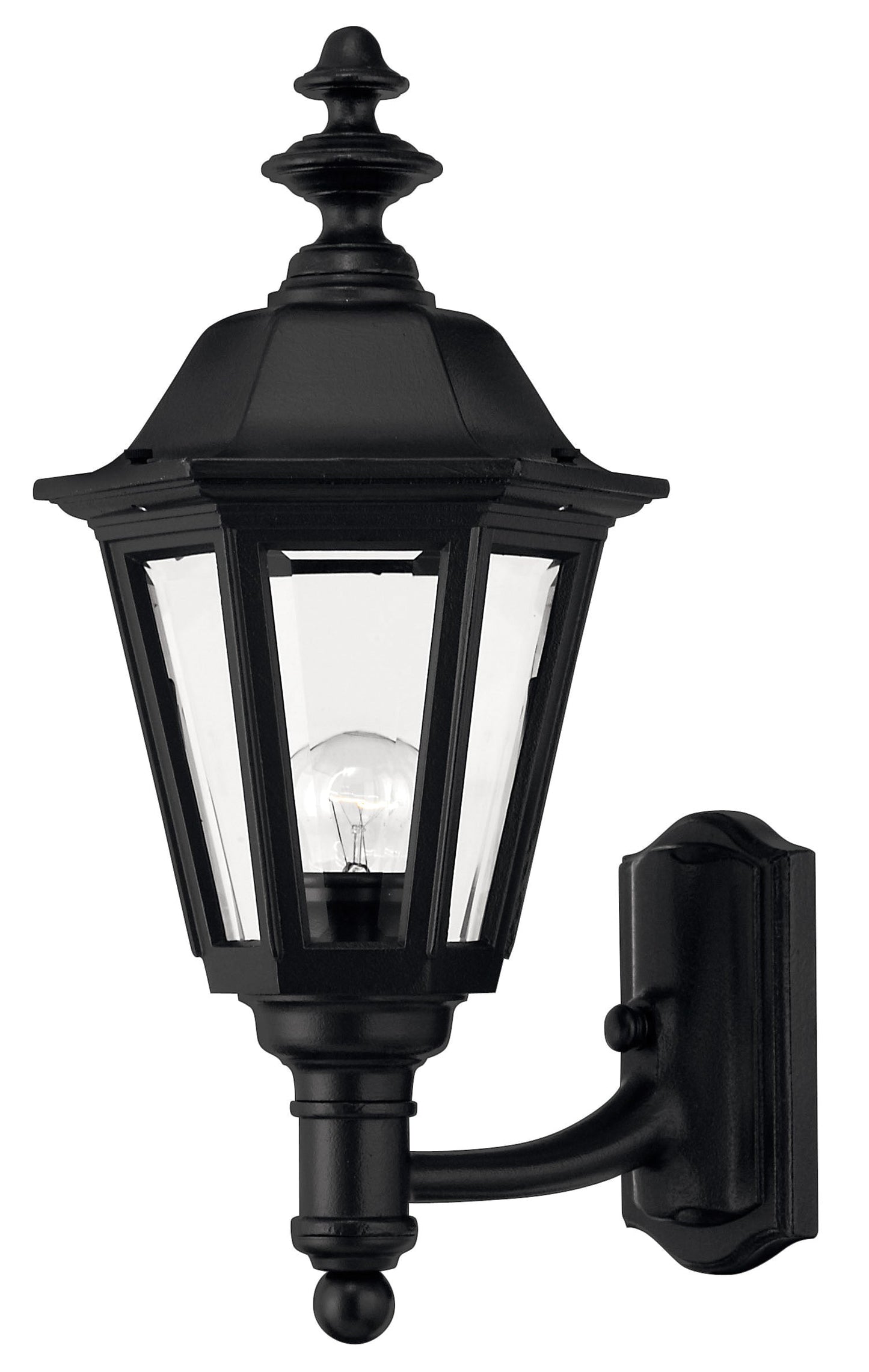 Manor House Medium Wall Mount Lantern In Black Finish