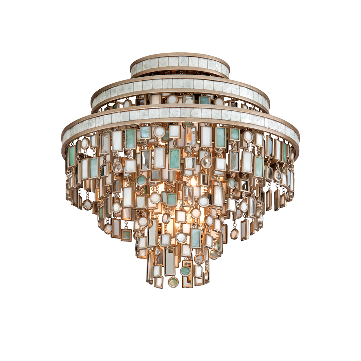 Dolcetti Semi Flush In CHAMPAGNE LEAF Finish