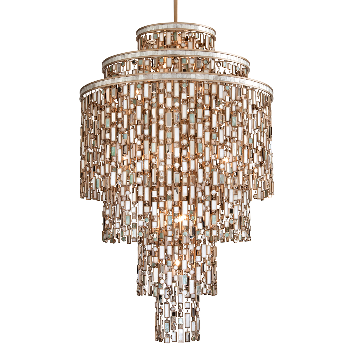 Dolcetti Chandelier In CHAMPAGNE LEAF Finish