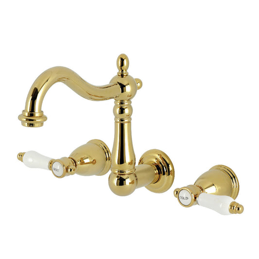 Bel-Air Wall-Mount Bathroom Faucet in Polished Brass