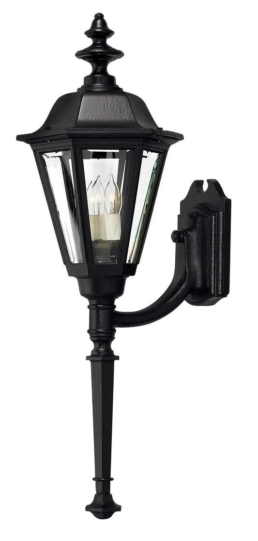 Manor House Large Wall Mount Lantern with Tail In Black Finish