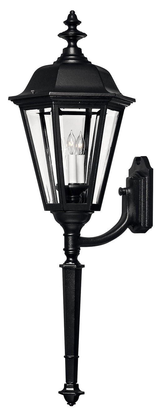 Manor House Double XL Wall Mount Lantern In Black Finish