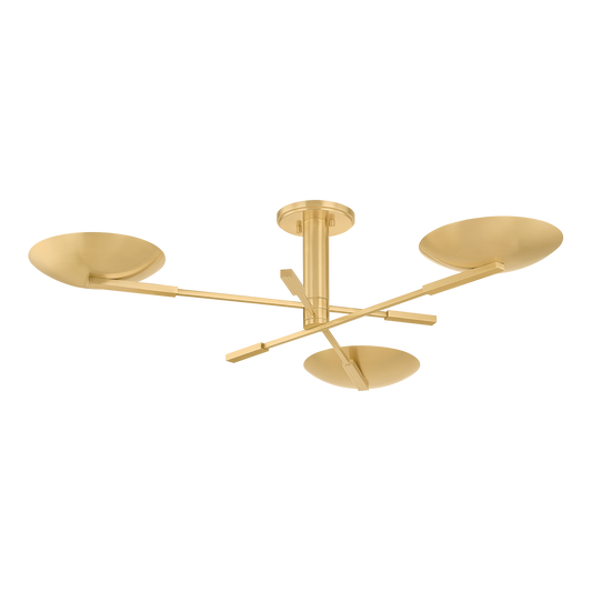 JOHNSON Semi Flush with AGED BRASS Finish