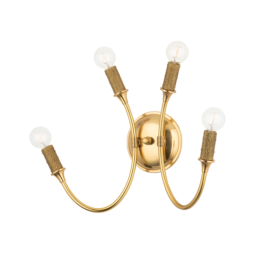 Amboy Wall Sconce with Aged Brass Finish