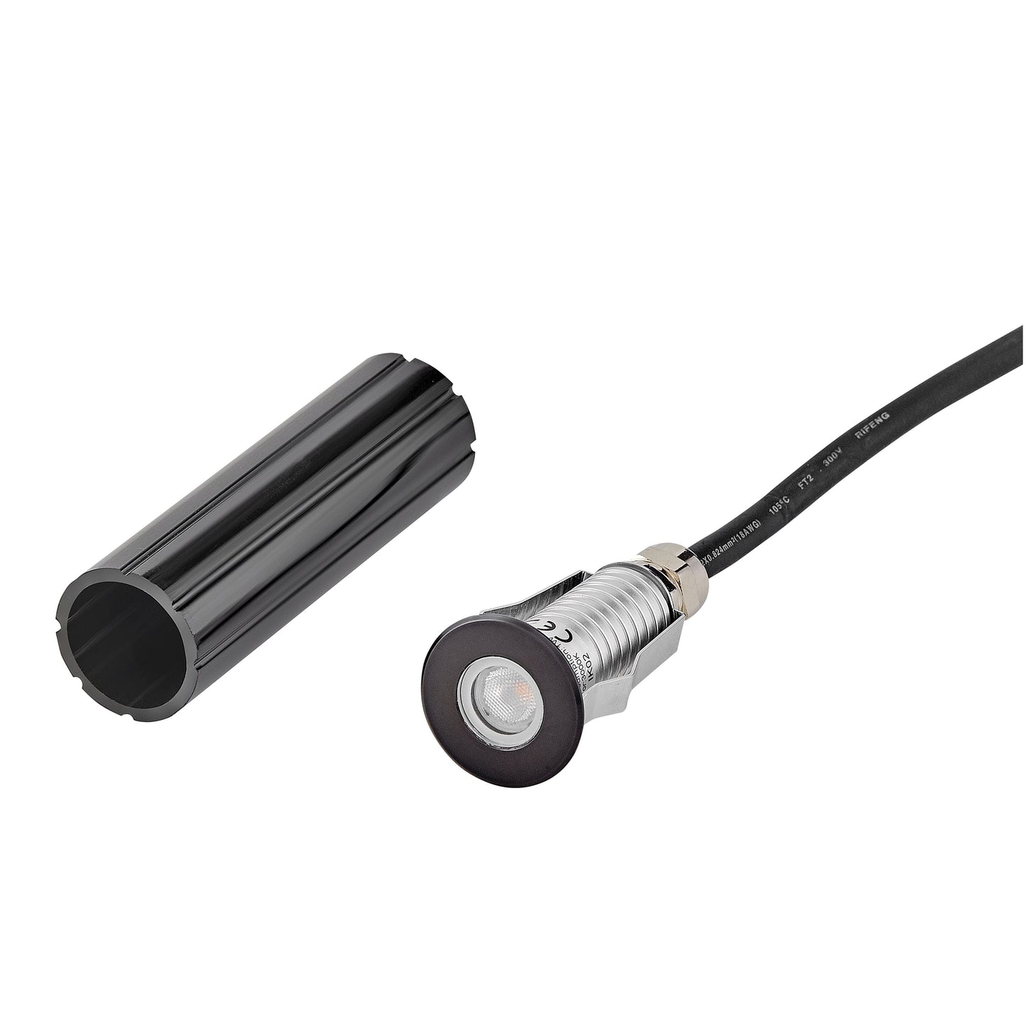 Sparta - Dot Small Stainless Steel LED Round Button Light In Black Finish