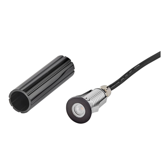 Sparta - Dot Small Stainless Steel LED Round Button Light In Black Finish