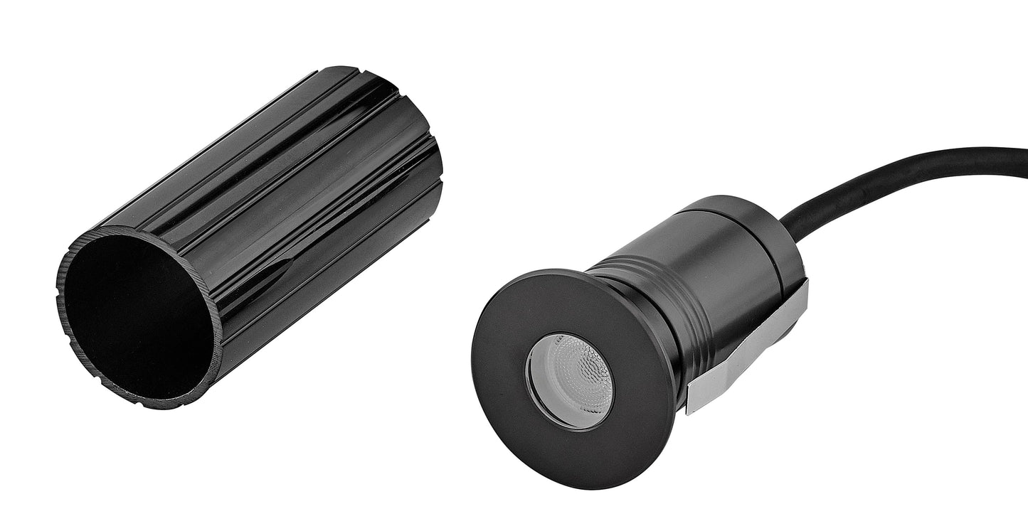 Sparta - Dot Large Stainless Steel LED Round Button Light In Black Finish