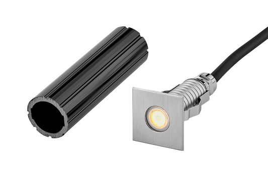 Sparta - Dot Small Stainless Steel LED Square Button Light In Stainless Finish