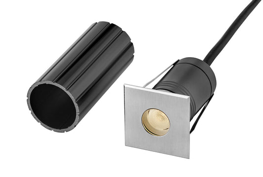 Sparta - Dot Large Stainless Steel LED Square Button Light In Stainless Finish