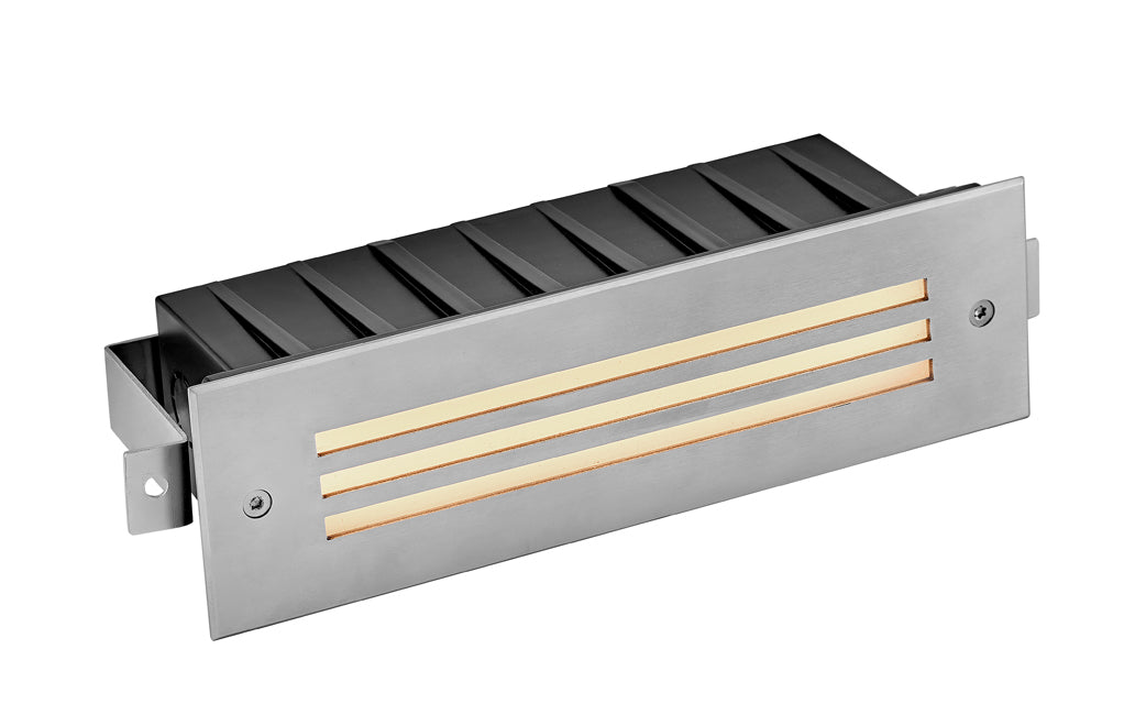 Sparta - Dash 12V LED Large Louvered Brick Light In Stainless Finish