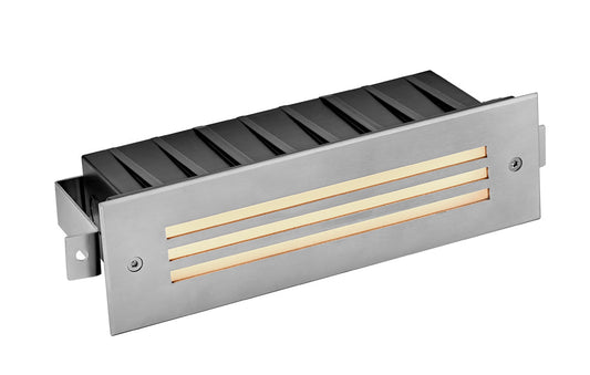 Sparta - Dash 12V LED Large Louvered Brick Light In Stainless Finish