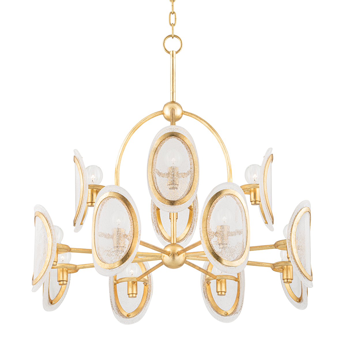 Danes Chandelier with Vintage Gold Leaf Finish