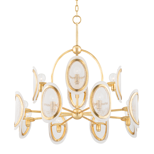 Danes Chandelier with Vintage Gold Leaf Finish