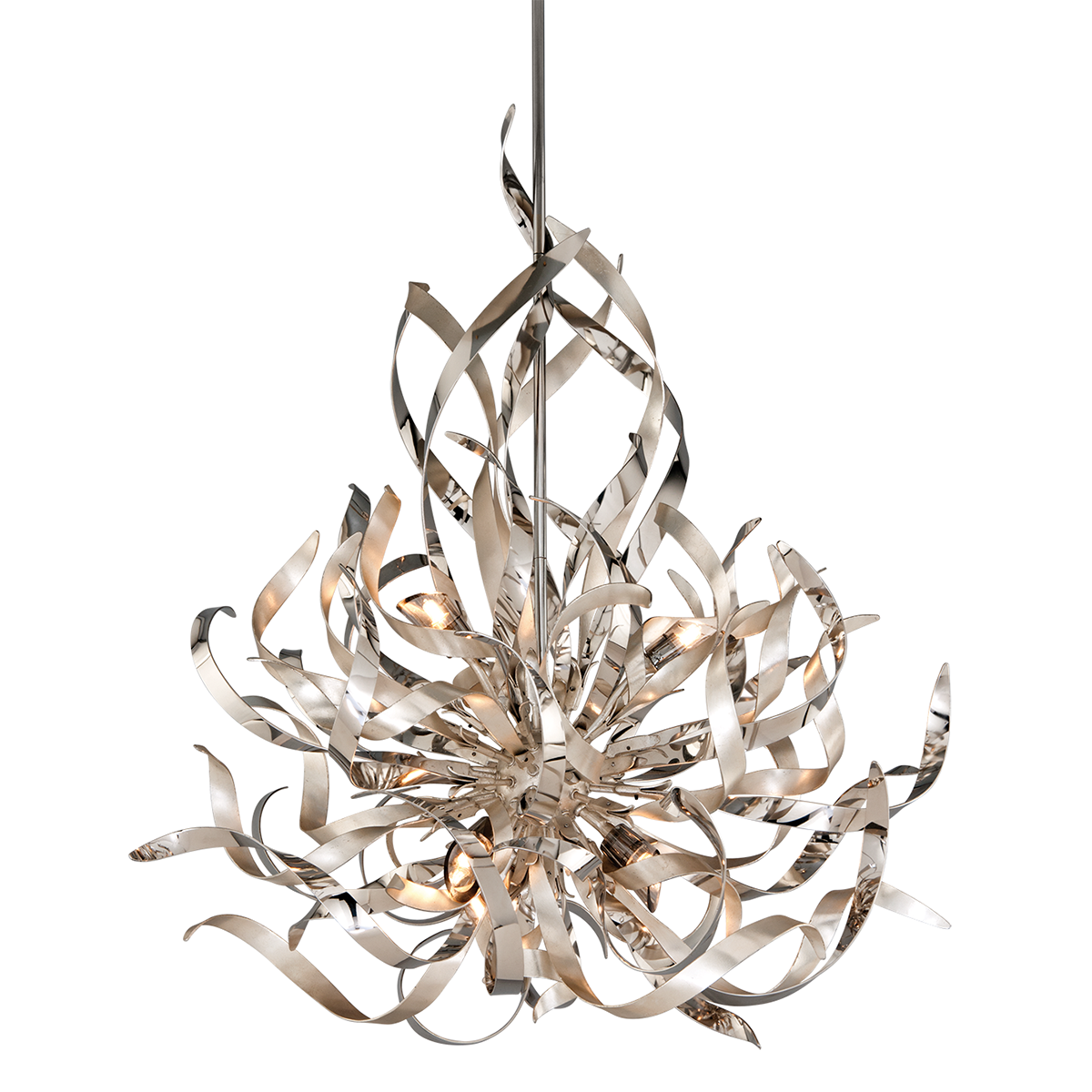 Graffiti Chandelier In SILVER LEAF POLISHED STAINLESS Finish