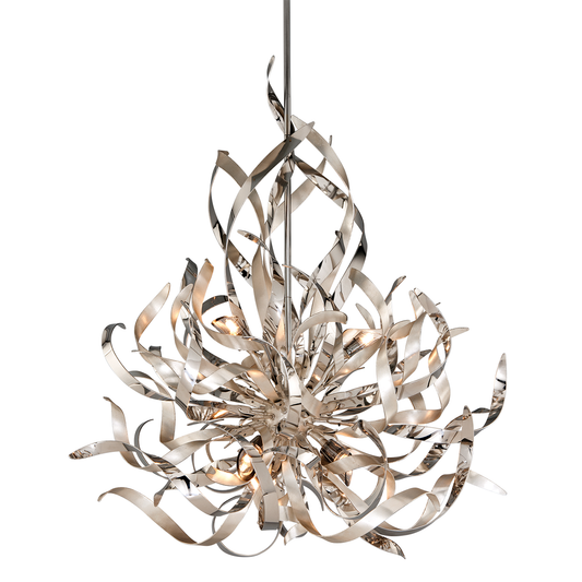 Graffiti Chandelier In SILVER LEAF POLISHED STAINLESS Finish