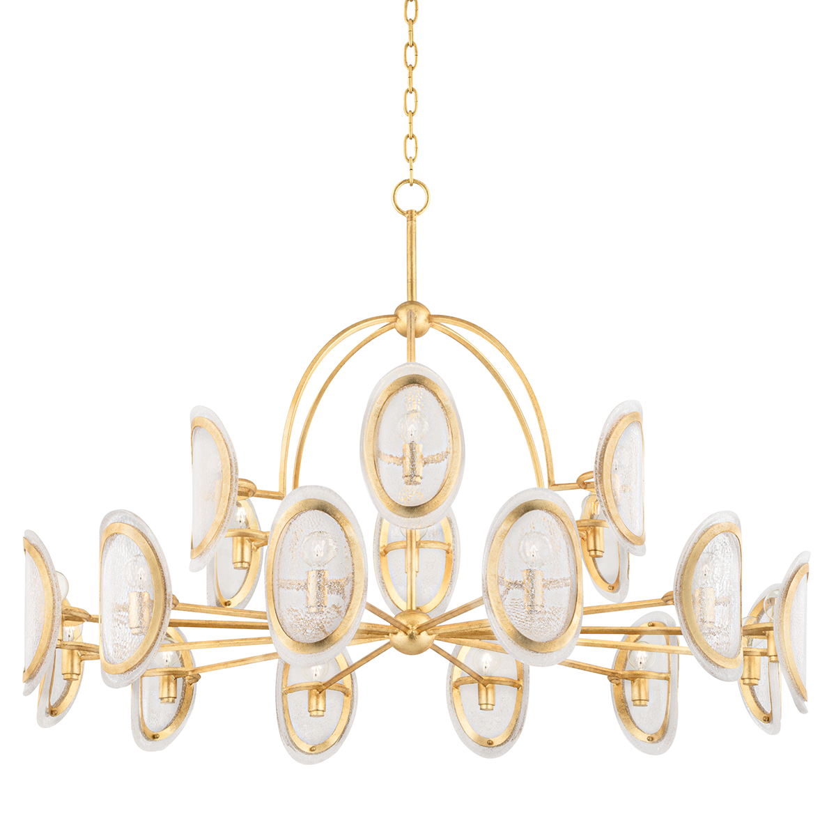 Danes Chandelier with Vintage Gold Leaf Finish