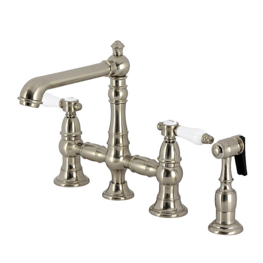 Bel-Air Bridge Kitchen Faucet in Brushed Nickel
