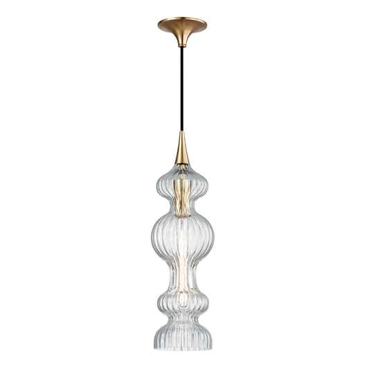 Pomfret Pendant with Aged Brass Finish