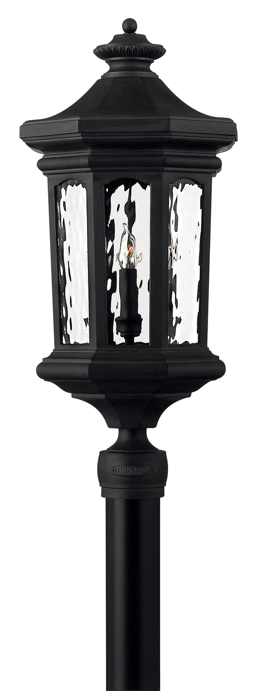 Raley Large Post Top or Pier Mount Lantern In Black Finish