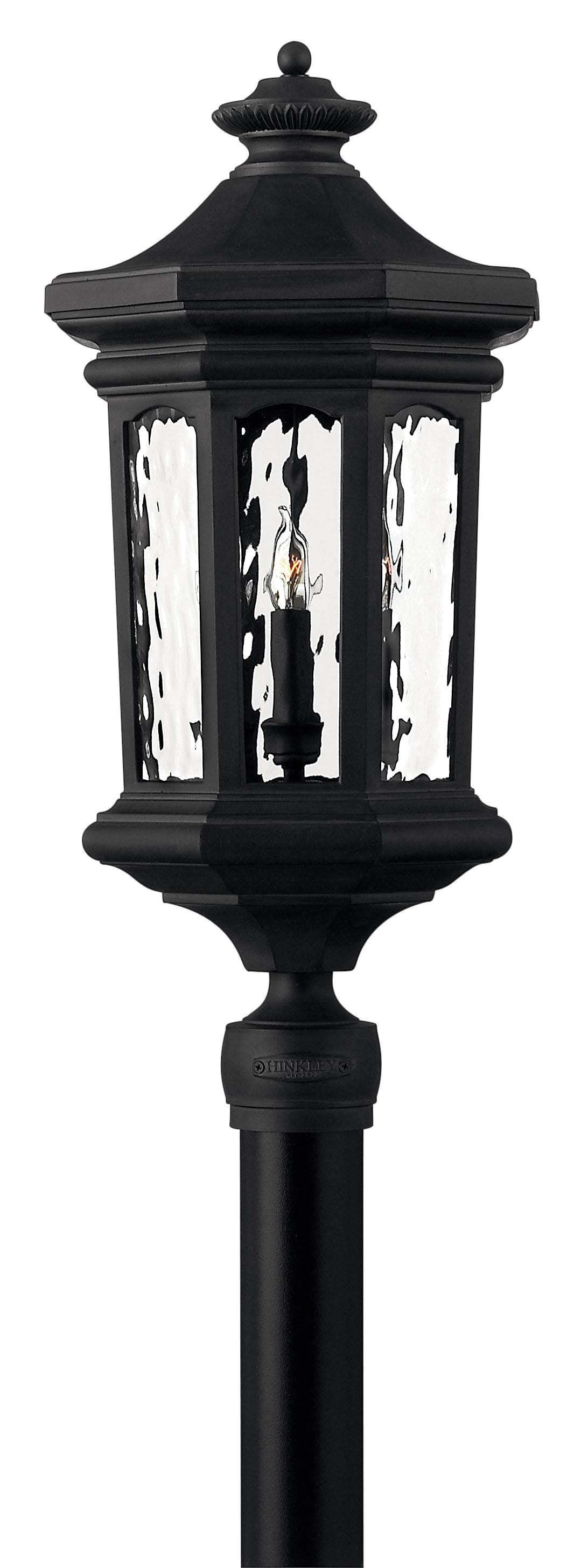 Raley Large Post Top or Pier Mount Lantern 12v In Black Finish