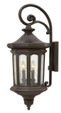 Raley Large wall Mount Lantern In Light Bronze Finish