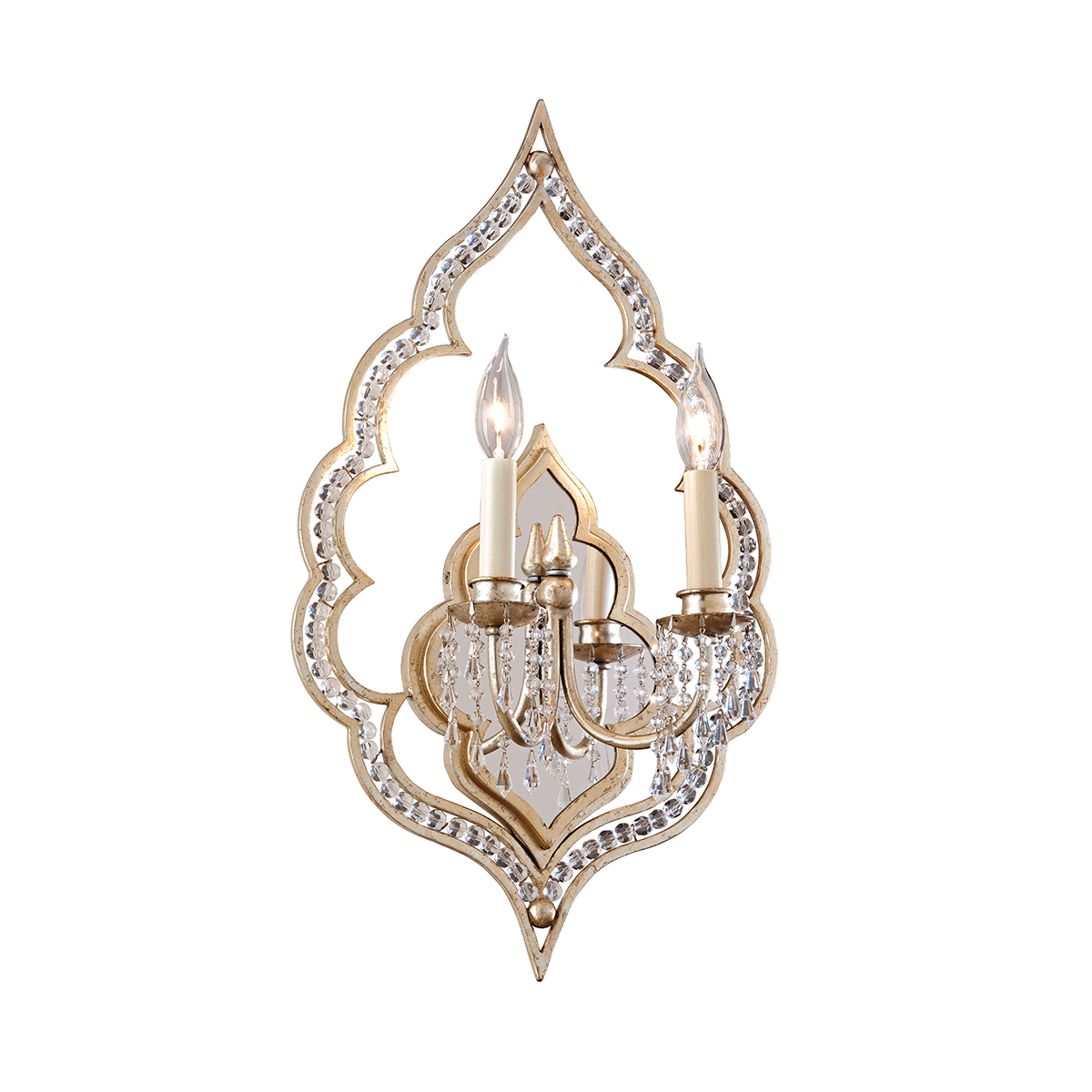 Bijoux Wall Sconce In SILVER LEAF WITH ANTIQUE MIST Finish