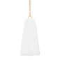 Treman Pendant with AGED BRASS/CERAMIC GLOSS WHITE Finish