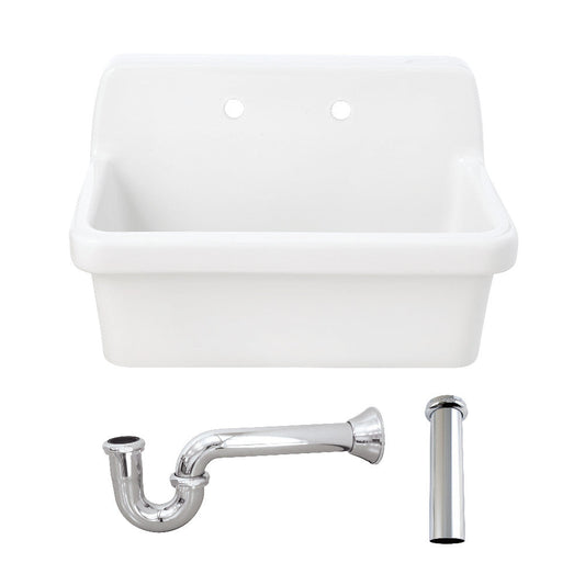Doriteal 30.125 Inch Wall Mount Kitchen Sink in White