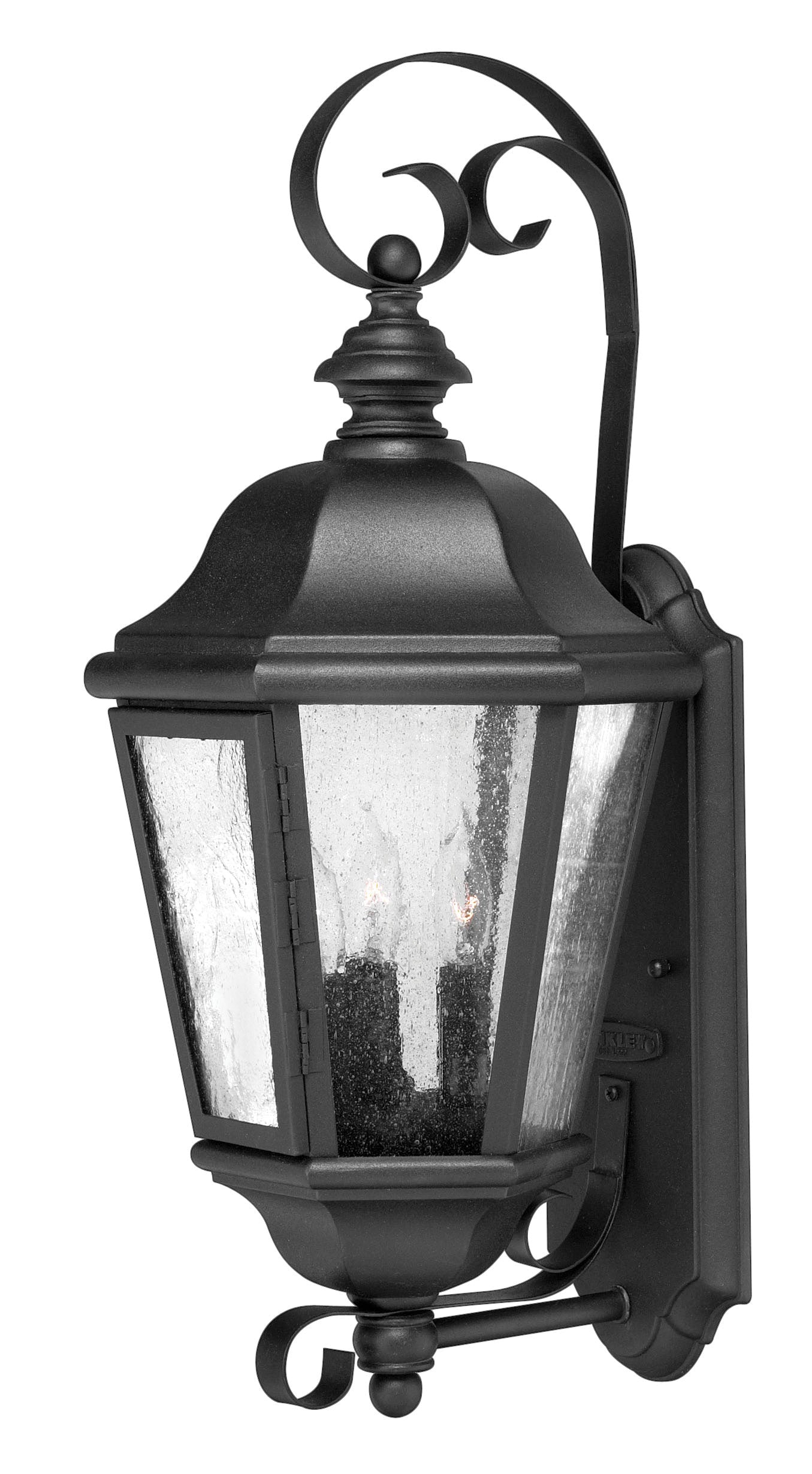Edgewater Medium Wall Mount Lantern In Black Finish