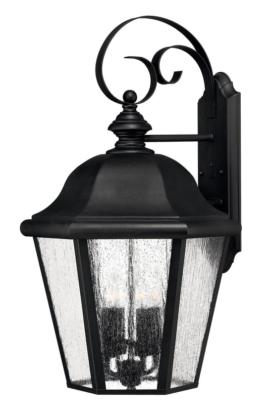 Edgewater Large Wall Mount Lantern In Black Finish