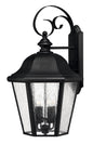Edgewater Large Wall Mount Lantern In Black Finish