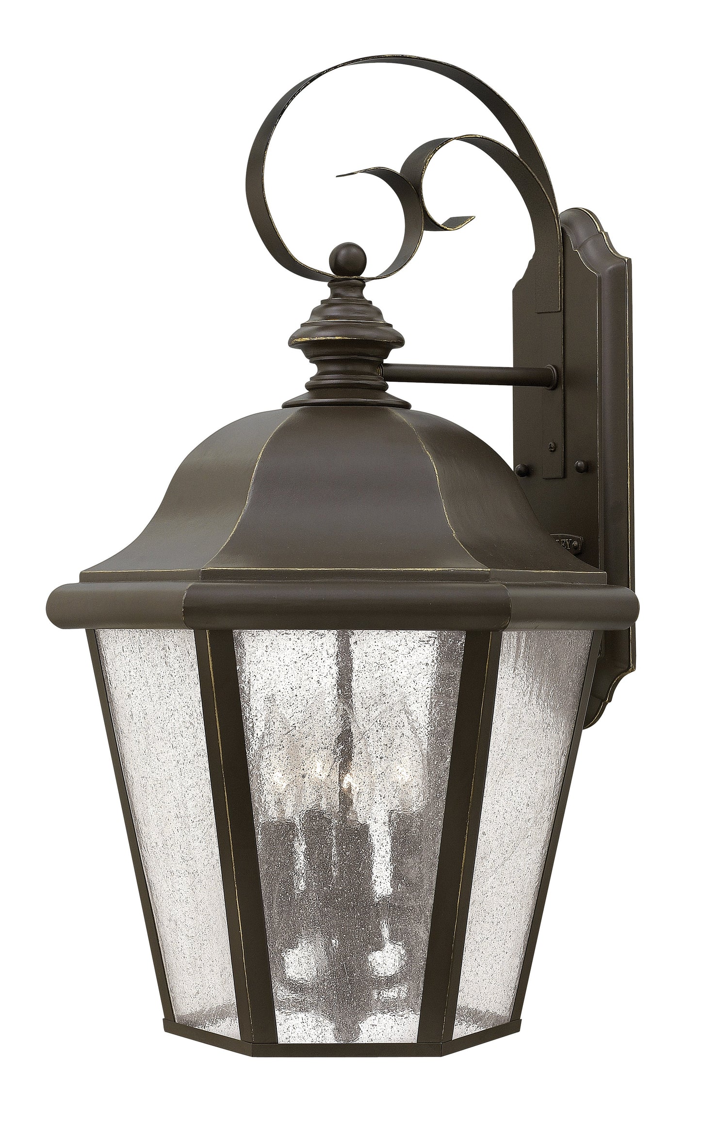 Edgewater Large Wall Mount Lantern In Light Bronze Finish