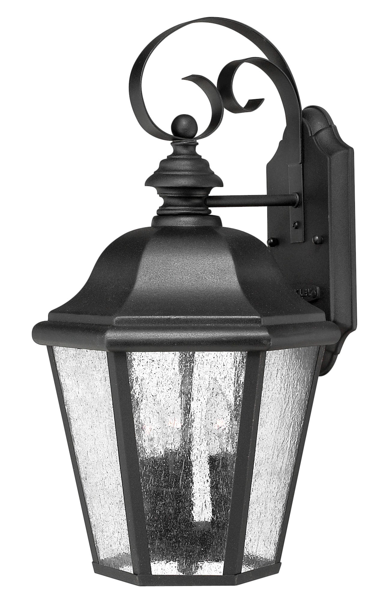 Edgewater Medium Wall Mount Lantern In Black Finish