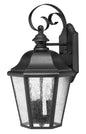 Edgewater Medium Wall Mount Lantern In Black Finish