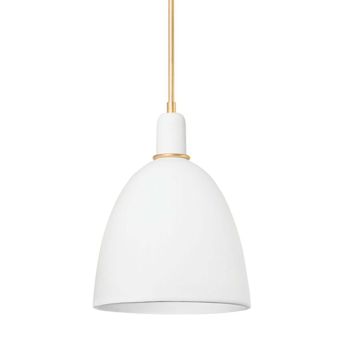 COPAKE Pendant with VINTAGE GOLD LEAF/MATTE IVORY CERAMIC Finish