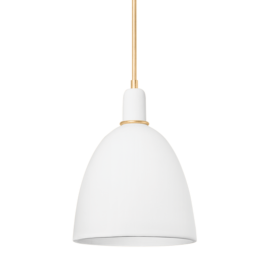 COPAKE Pendant with VINTAGE GOLD LEAF/MATTE IVORY CERAMIC Finish