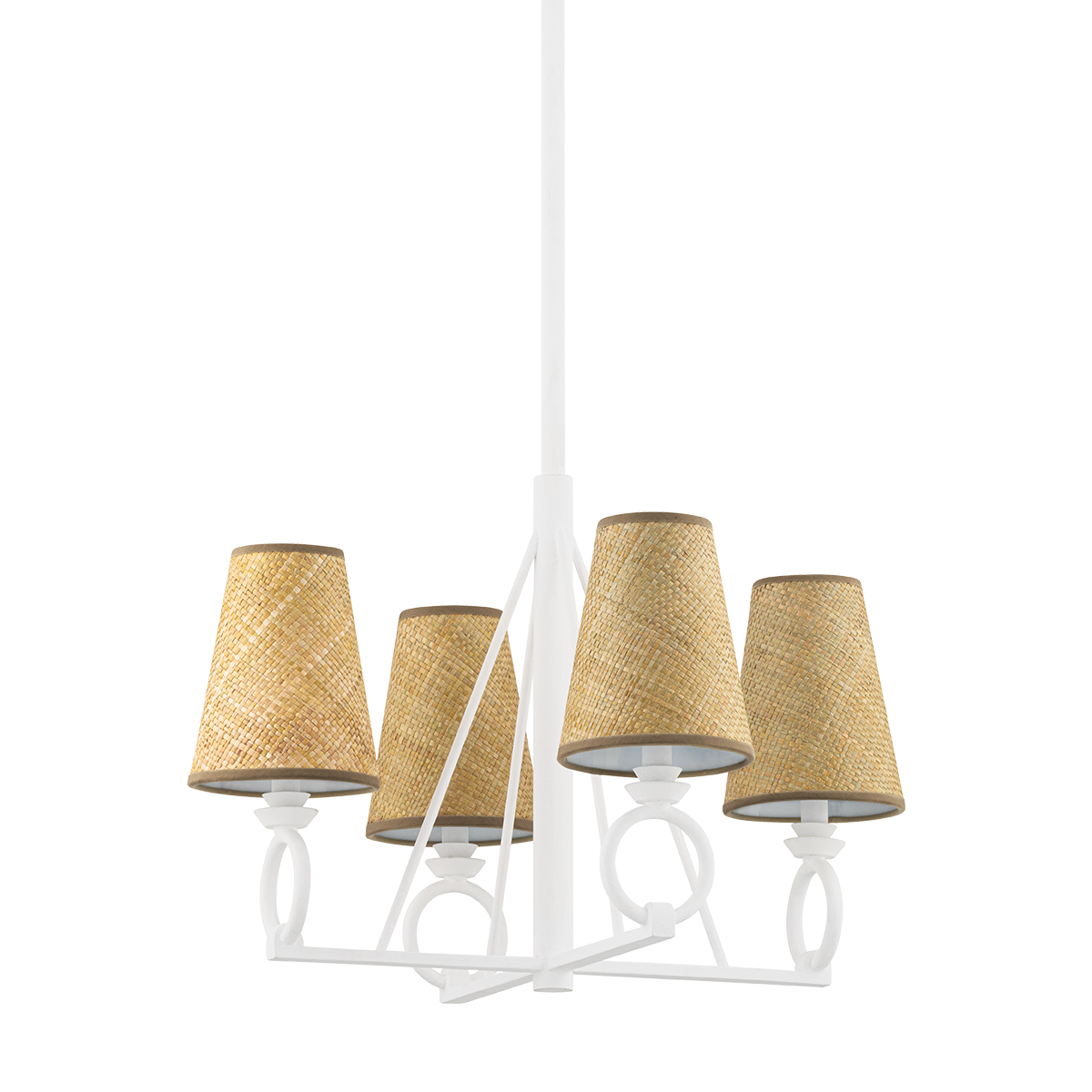 Pendelton Chandelier with White Plaster Finish