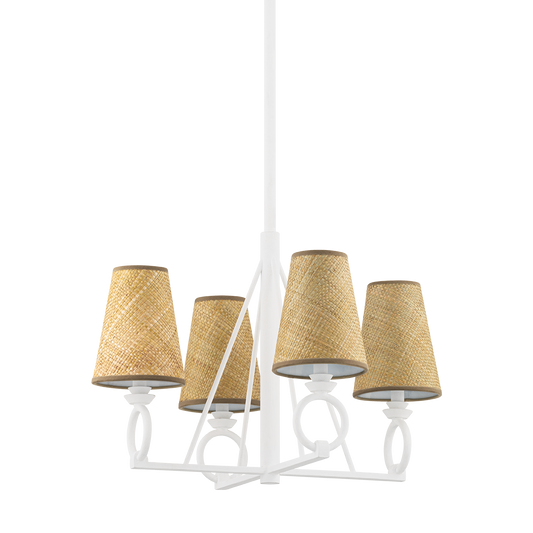 Pendelton Chandelier with White Plaster Finish